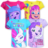 My Little Pony Girl's 4 Pack Unicorn Short Sleeve Tee Shirt Set