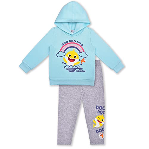 Nickelodeon Baby Shark Girls’ Hoodie and Legging Set for Infant and Toddler – Pink/Blue/Grey