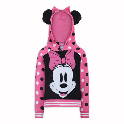 Disney Minnie Mouse Girls’ Hoodie for Toddler and Little Kids – Pink/Black