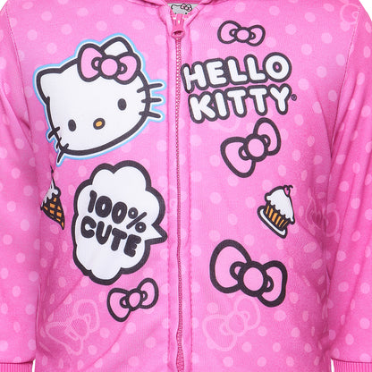 Hello Kitty Girls Zip Up Hoodie for Infant, Toddler and Big Kids – Pink