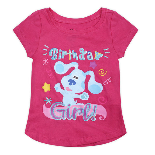 Nickelodeon Blue’s Clues & You Girls’ Birthday T-shirt for Infant and Toddler – Pink