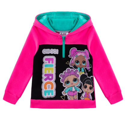 L.O.L. Surprise! Dolls OMG Zip Up Hoodie Pullover for Kids Pink/Black Hoodie for Girls