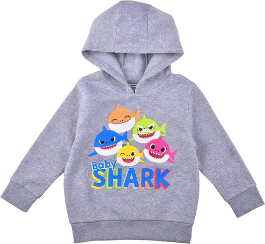 Nickelodeon Baby Shark Boys Pullover Hoodie for Toddler and Little Kids - Grey