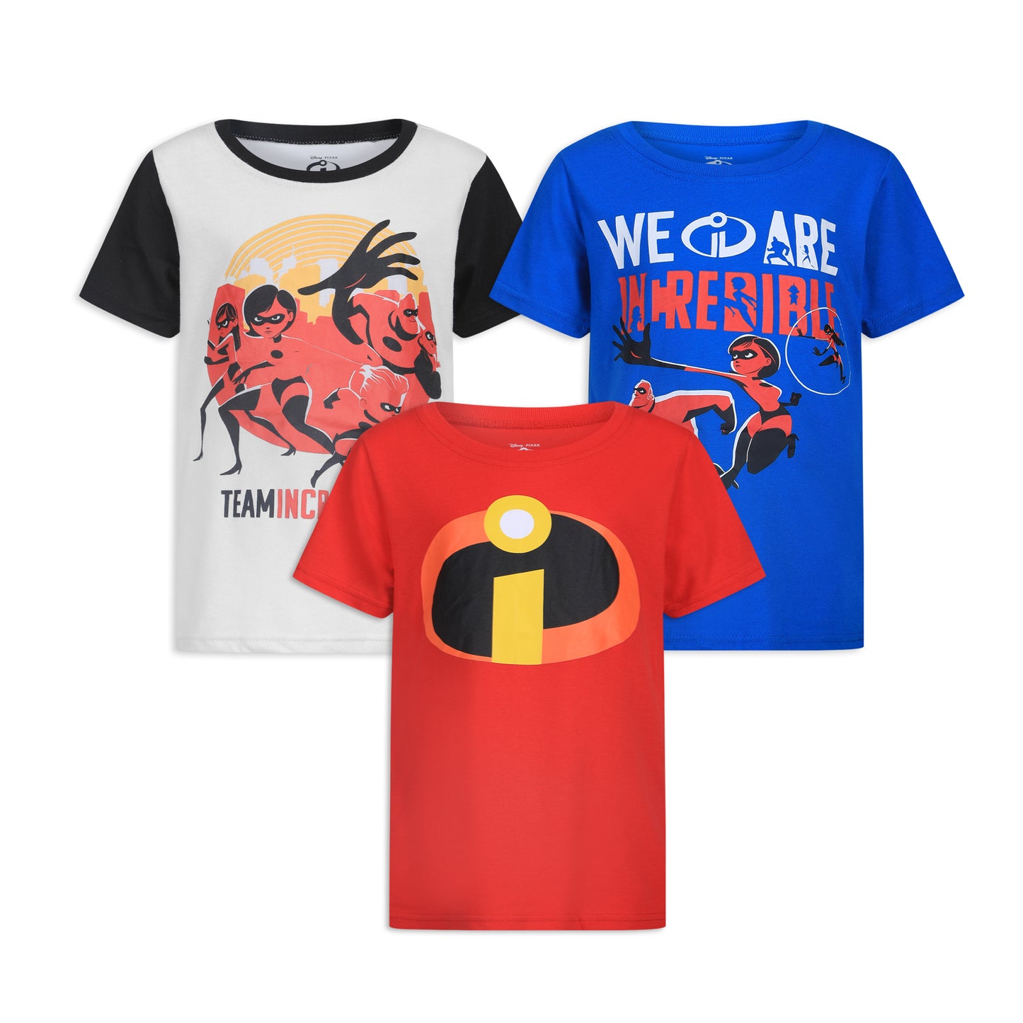 Disney Incredibles 2 The Incredibles Boys' T-Shirt (Pack of 3) Blue