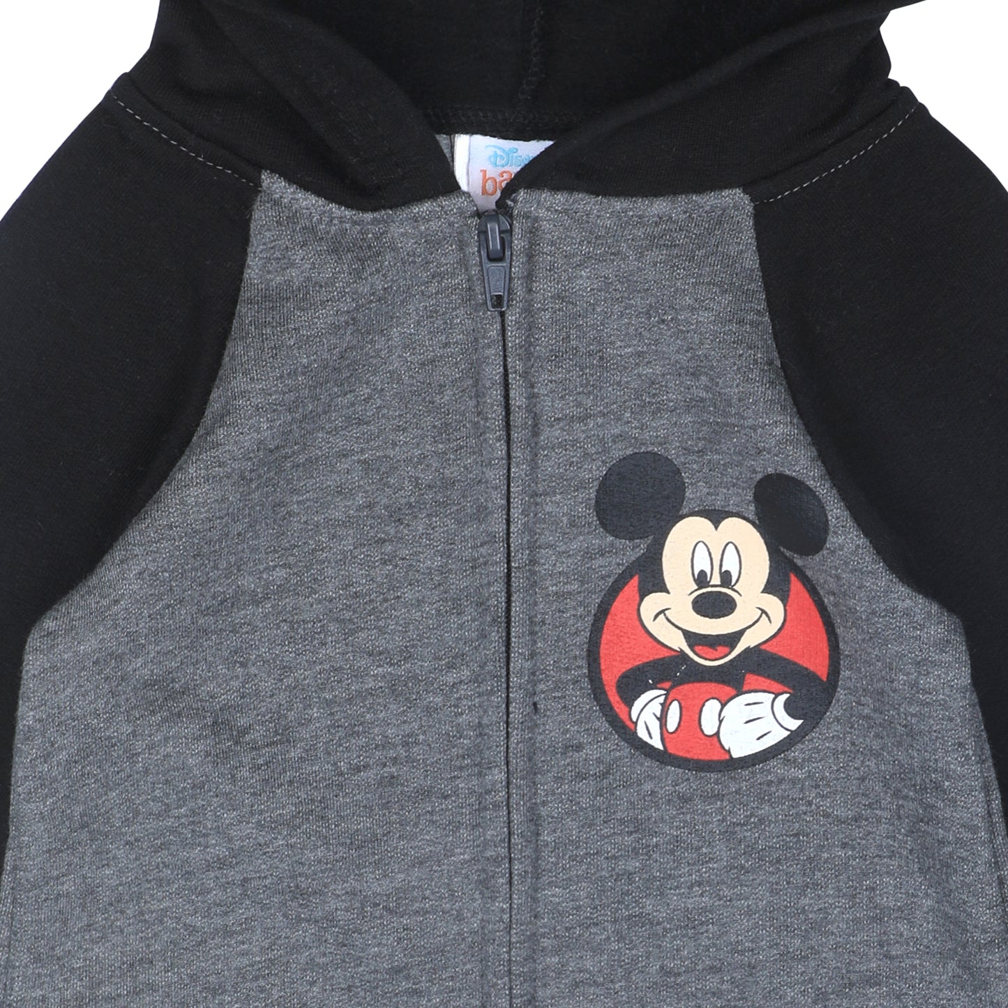 Disney Baby Boy Mickey Mouse Coverall Romper Creeper with Hood and 3D Mouse Ears