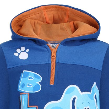 Nickelodeon Blues Clues Boys Half Zip Up Pullover Hoodie for Infant and Toddler - Blue/Orange