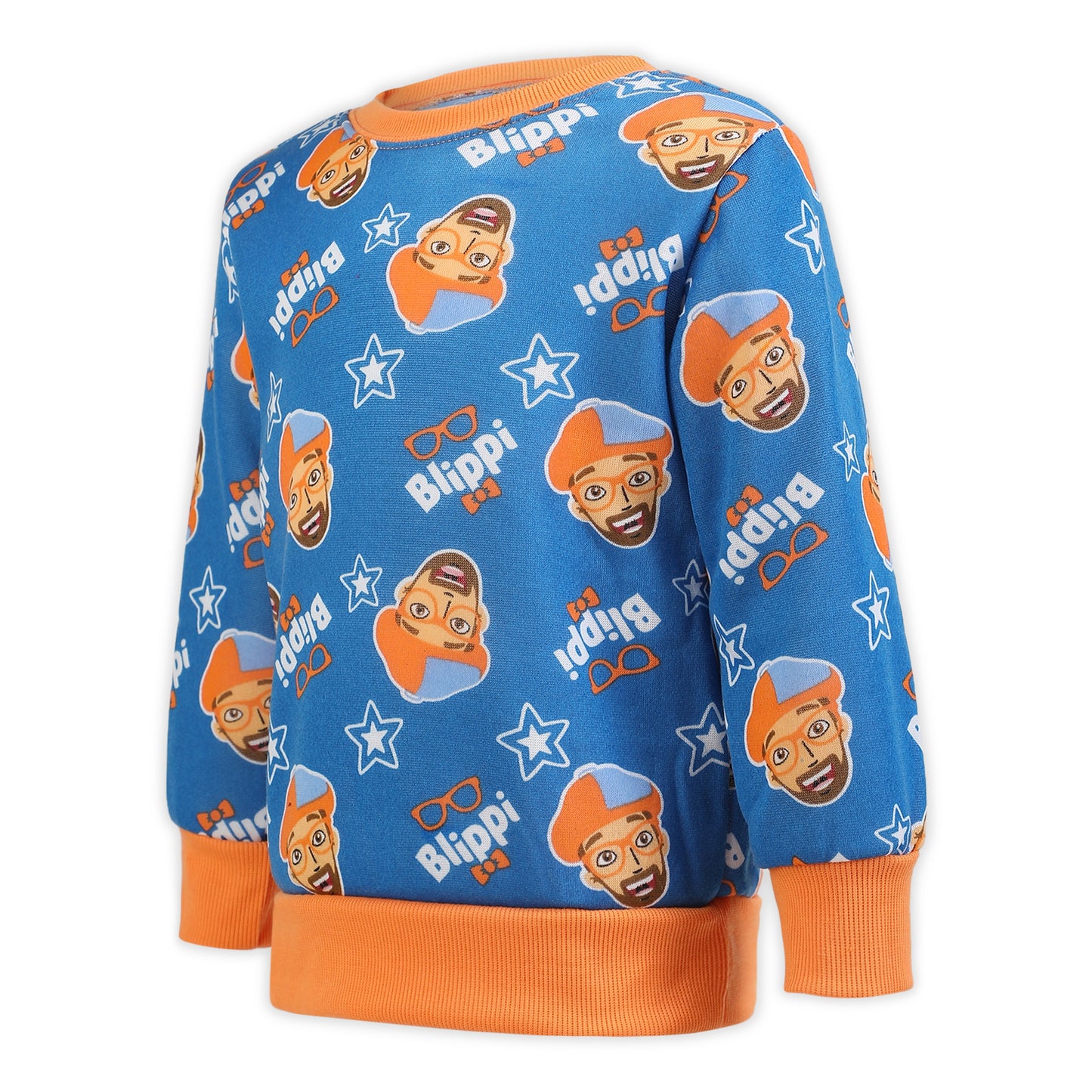 Blippi Boys’ Long Sleeve T-Shirt and Jogger Set for Toddler and Little Kids – Blue