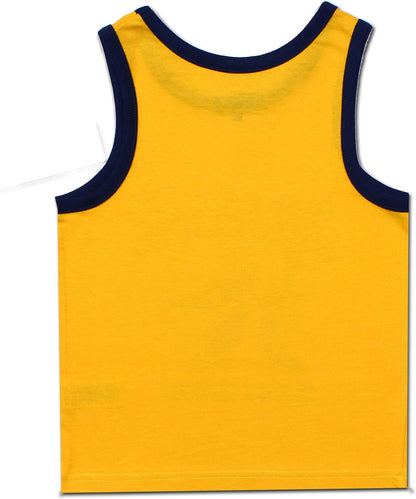 10 Threads Dino and Shark Boys 2 Pack Tank Tops for Toddler and Little Kids ? Yellow/Grey/White/Blue