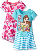 Disney Little Girls' 2 Pack Belle Dresses, Pink