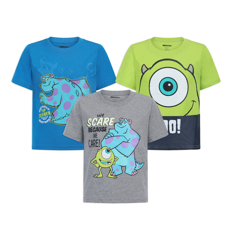 Disney Monsters Inc. Toddler Boys' T-Shirt (Pack of 3) Grey