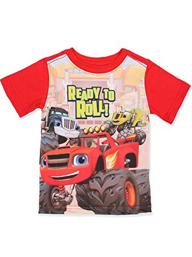 Nickelodeon Blaze and The Monster Machines Blaze, Crusher and Zeg Boys’ T-Shirt for Toddler and Little Kids – Red