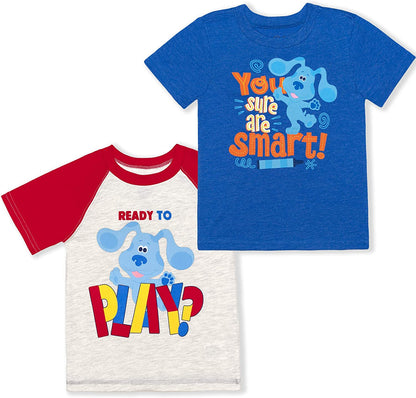 Nickelodeon Blues Clues Boys 2 Pack T-Shirts for Toddler – Blue/Grey