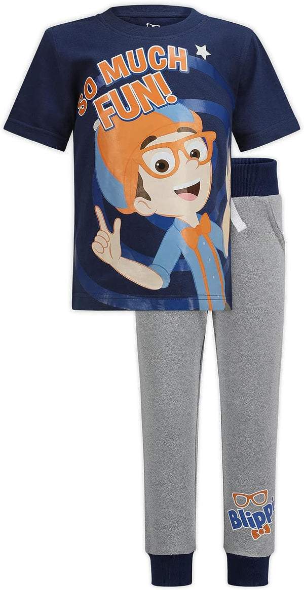 Blippi Boys? T-Shirt and Jogger Pant Set for Little Kids ? Navy/Grey