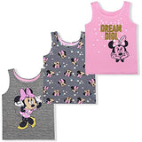 Disney Minnie Mouse Girls’ 3 Pack Tank Top for Toddler and Little Kids – Pink/Gray