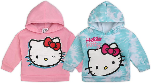 Hello Kitty Girls 2 Pack Hoodie for Infant, Toddler, Little and Big Kids ? Blue/Pink