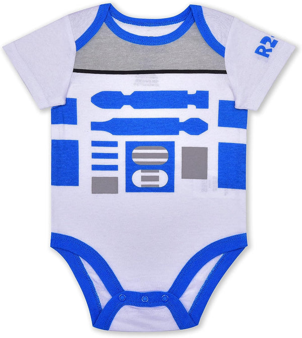 STAR WARS Boys? Darth Vader or R2D2 Bodysuit and Jogger with Drawstring Set for Newborn and Infant ? Black/White