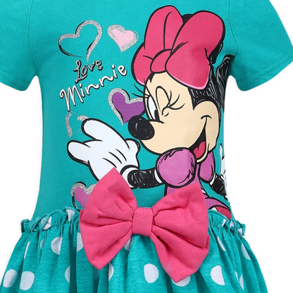 Disney Minnie Mouse Girls’ 2 Pack Dresses for Toddler and Little Kids – Pink/Blue