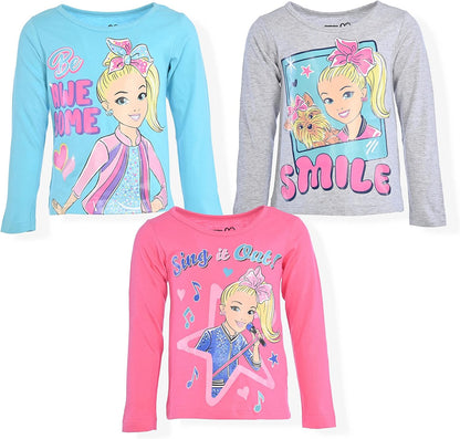 Nickelodeon Girl's 3-Pack JoJo Siwa Long Sleeve Graphic Tee Shirt