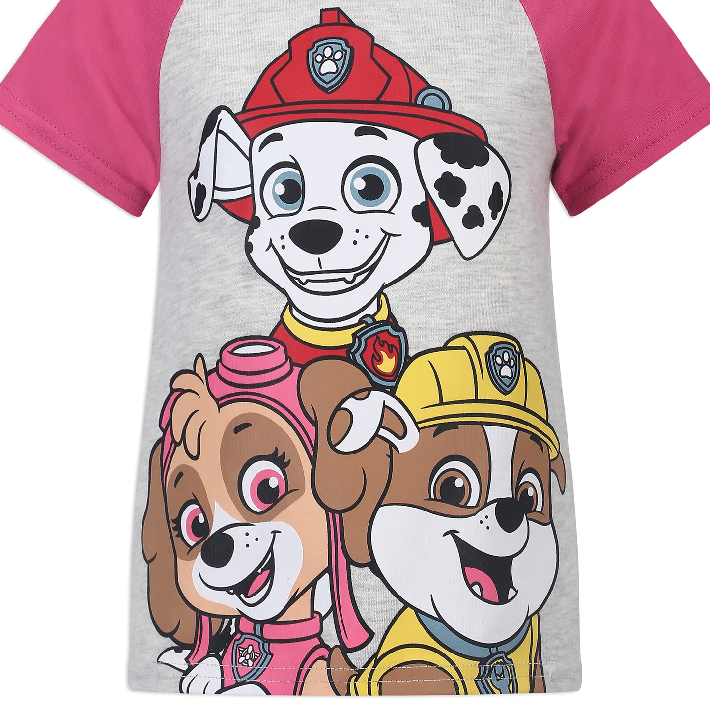 Nickelodeon Paw Patrol Girls Short Sleeve Shirt and Shorts Set for Toddler and Little Kids - Pink/Grey