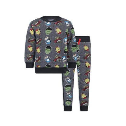 Marvel Avengers Boys Captain America, Ironman and Hulk 2 Piece Sweatshirt and Jogger Set for Toddlers and Little Kids - Grey
