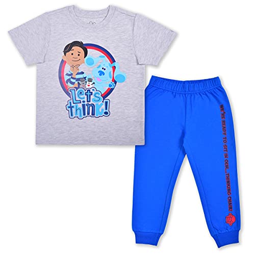 Nickelodeon Blue’s Clues Boys T-Shirt and Jogger Set for Toddler – Grey/Blue