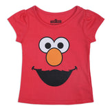 Sesame Street Girls 3 Pack T-Shirts for Infant and Toddler – Red/Pink/Grey