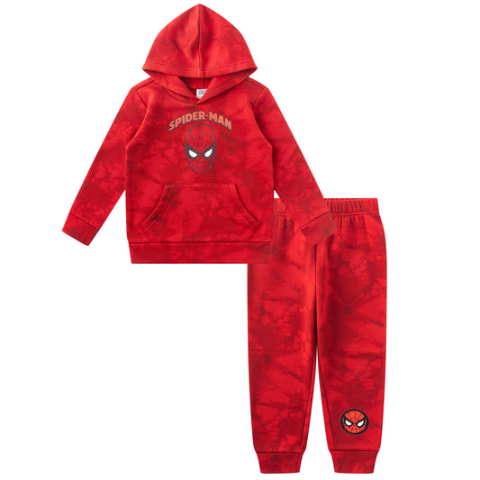 Marvel Spiderman Boys Hoodie and Joggers Set for Toddler and Little Kids – Red