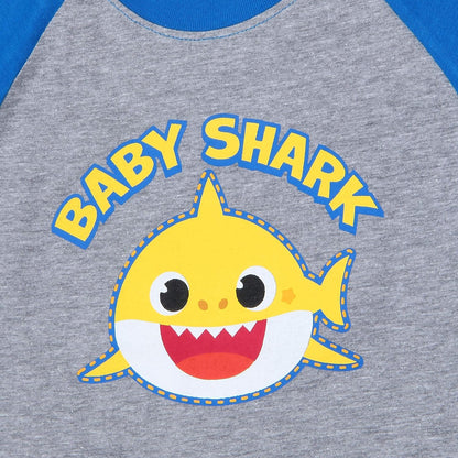 Nickelodeon Baby Shark Boy's Pullover Graphic Tee with Raglan Long Sleeves