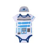 Star Wars Boys’ Roleplay Short Sleeve Bodysuit for Newborn and Infant – White or Brown or Black