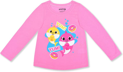 Nickelodeon Baby Shark Girls? Long Sleeve Shirt and Legging Set for Infant and Toddler ? Pink/Blue