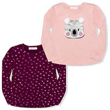 Young Hearts Girls’ 2 Pack Long Sleeve Shirt for Little Kids – Pink/Purple