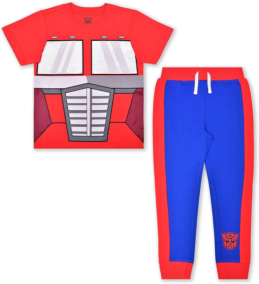 Hasbro Transformers Optimus Prime and Bumblebee Boys? T-Shirt and Jogger Set for Little Kids ? Red/Blue or Yellow/Grey