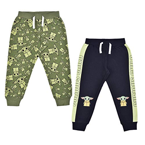 Star Wars Baby Yoda Boys’ 2 Pack Joggers for Infant – Green/Black