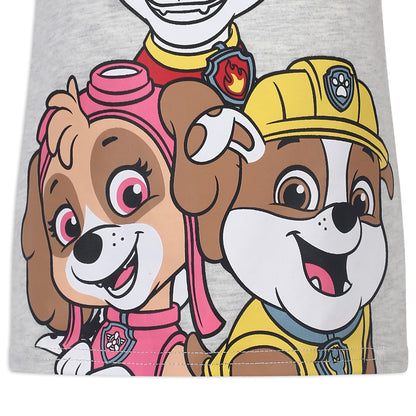 Nickelodeon Paw Patrol Girls Short Sleeve Shirt and Shorts Set for Toddler and Little Kids - Pink/Grey