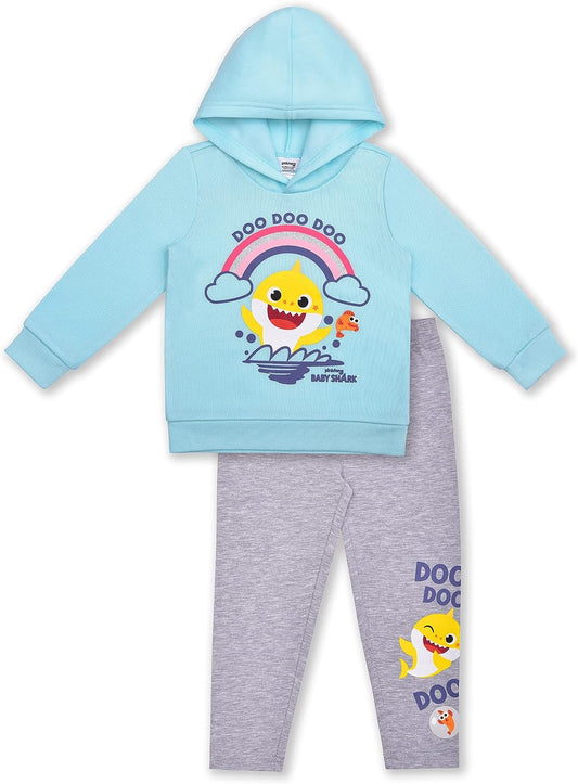 Nickelodeon Baby Shark Girls? Hoodie and Legging Set for Infant and Toddler ? Pink/Blue/Grey