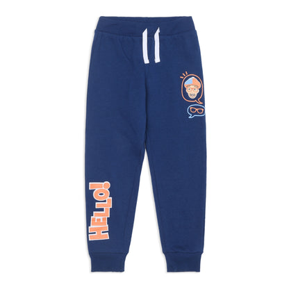 Blippi Boy's 2 Pack Jogger Sweatpant with Drawstring and Elastic Waistband for Toddlers and Big Kid - Blue/Navy