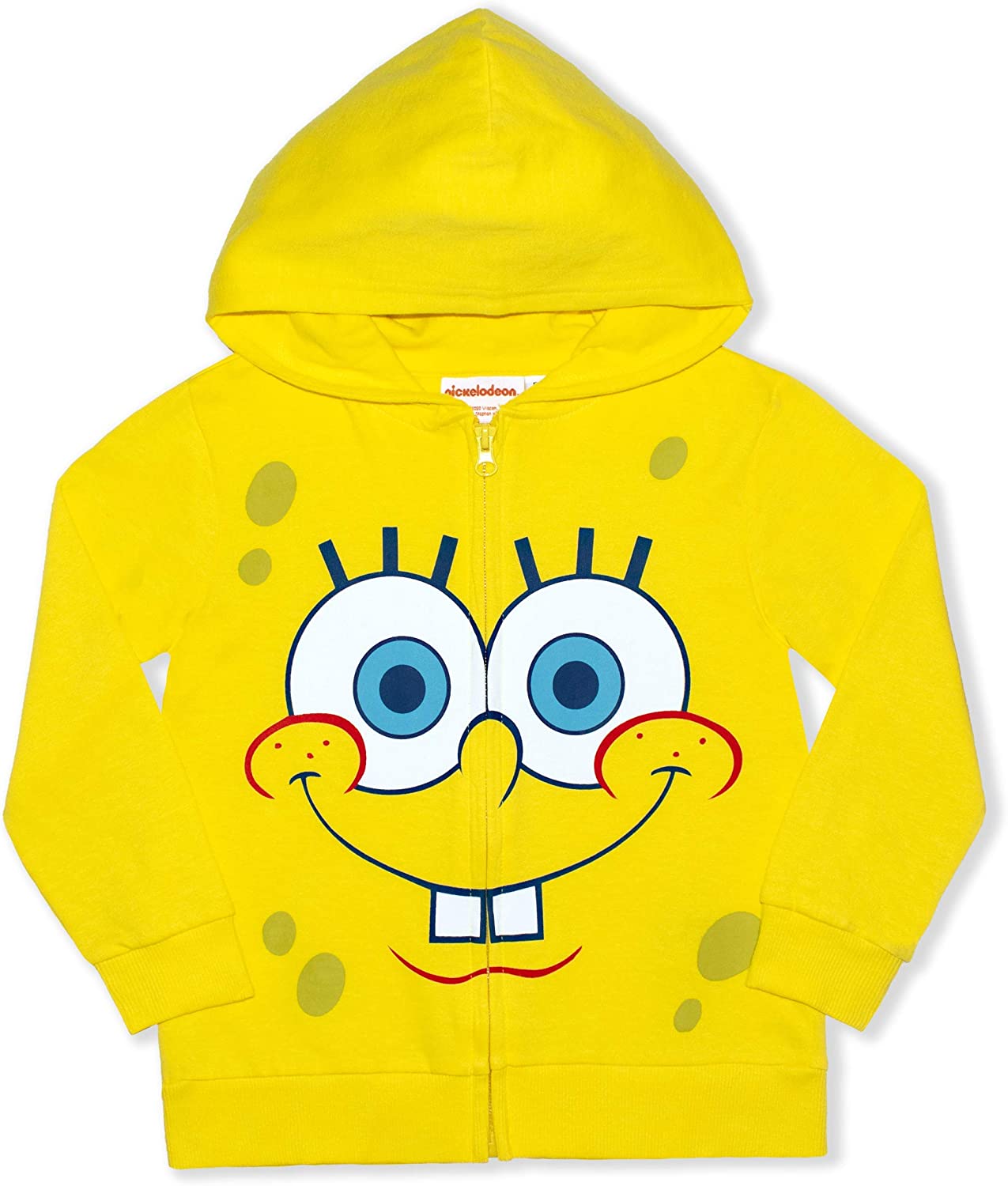 Nickelodeon SpongeBob SquarePants Boys’ Zip Up Hoodie for Little Kids - Yellow