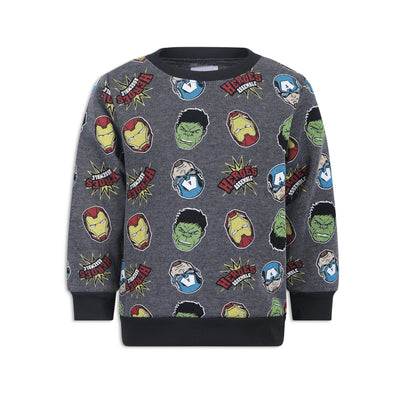 Marvel Avengers Boys Captain America, Ironman and Hulk 2 Piece Sweatshirt and Jogger Set for Toddlers and Little Kids - Grey