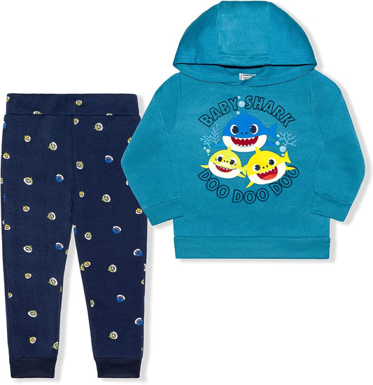 Nickelodeon Baby Shark Boys? Hooded Sweatshirt and Jogger Set for Toddler ? Blue/Navy or Blue/Grey or Black/Grey
