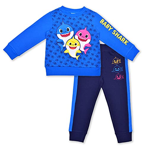 Nickelodeon Baby Shark Boys Sweater and Jogger Set for Toddler – Blue/Navy