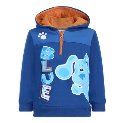 Nickelodeon Blues Clues Boys Half Zip Up Pullover Hoodie for Infant and Toddler - Blue/Orange