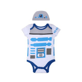 Star Wars Boys’ Roleplay Short Sleeve Bodysuit for Newborn and Infant – White or Brown or Black