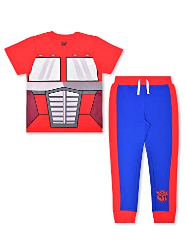 Hasbro Transformers Optimus Prime and Bumblebee Boys’ T-Shirt and Jogger Set for Little Kids – Red/Blue or Yellow/Grey