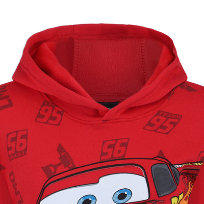 Disney Cars Lightning McQueen Boys’ Hoodie for Toddler, Little and Big Kids – Red