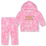 Nannette Girls’ Hoodie and Legging Set for Newborn, Infant and Toddler – Pink/Multicolor