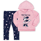 Disney Minnie Mouse Girls’ Hoodie and Legging Set for Toddler and Little Kids– Pink/Navy