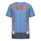 Blippi Boys’ Roleplay T- Shirt and Hat Set for Toddler, Little and Big Kids – Blue/Orange