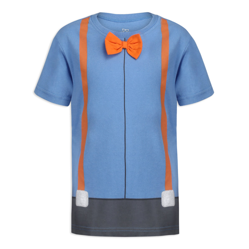 Blippi Boys’ Roleplay T- Shirt and Hat Set for Toddler, Little and Big Kids – Blue/Orange