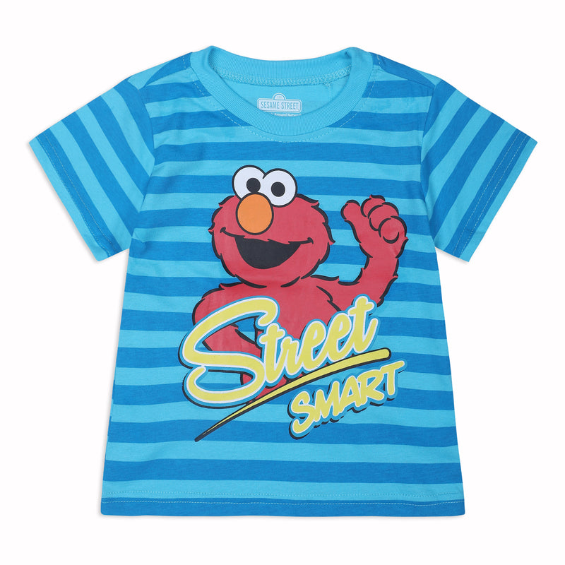 Sesame Street Boys’ 3 Pack T-Shirt for Infant and Toddler – Blue/Black