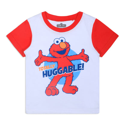 Sesame Street Boys Elmo and Friends 3 Pack T-Shirts for Infant and Toddler – Red/White/Grey